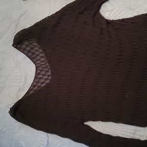 Mesh Black Long Sleeve Sweater